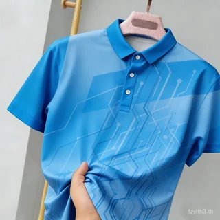 ปกเสื้อผู้ชายเสื้อกีฬากีฬาไมโครพิมพ์ผ้าผู้ชายที่เรียบง่ายระบายอากาศเสื้อโปโล