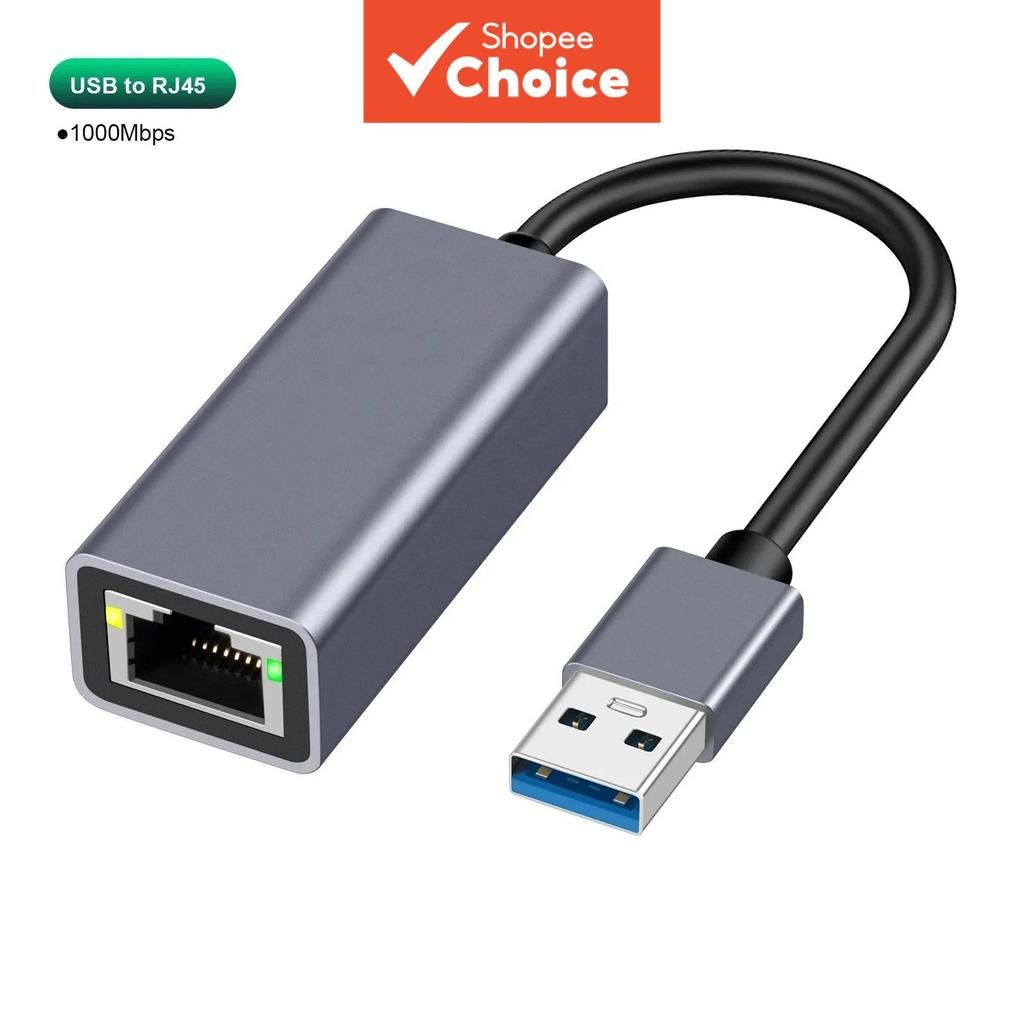 อะแดปเตอร์ USB/Type C Ethernet 1000Mbps การ์ดแลน RJ45 สําหรับแล็ปท็อป MacBook Windows XP 7 8 10 PC แอนดรอยด์ สายเคเบิลแลน อินเทอร์เน็ต