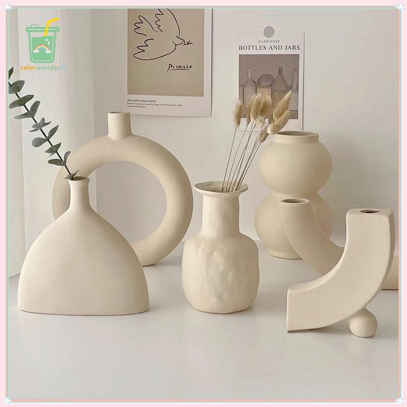 [สี] โมเดิร์นเซรามิคศิลปะแจกัน s การจัดดอกไม้เครื่องประดับห้องนอน Desktop Home Decor การถ่ายภาพ Baground Decor TH