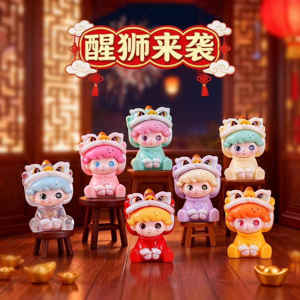 7PCS Lion Hat Boy Dimoo 3D เรซิ่น Charms สําหรับ DIY(10-439)