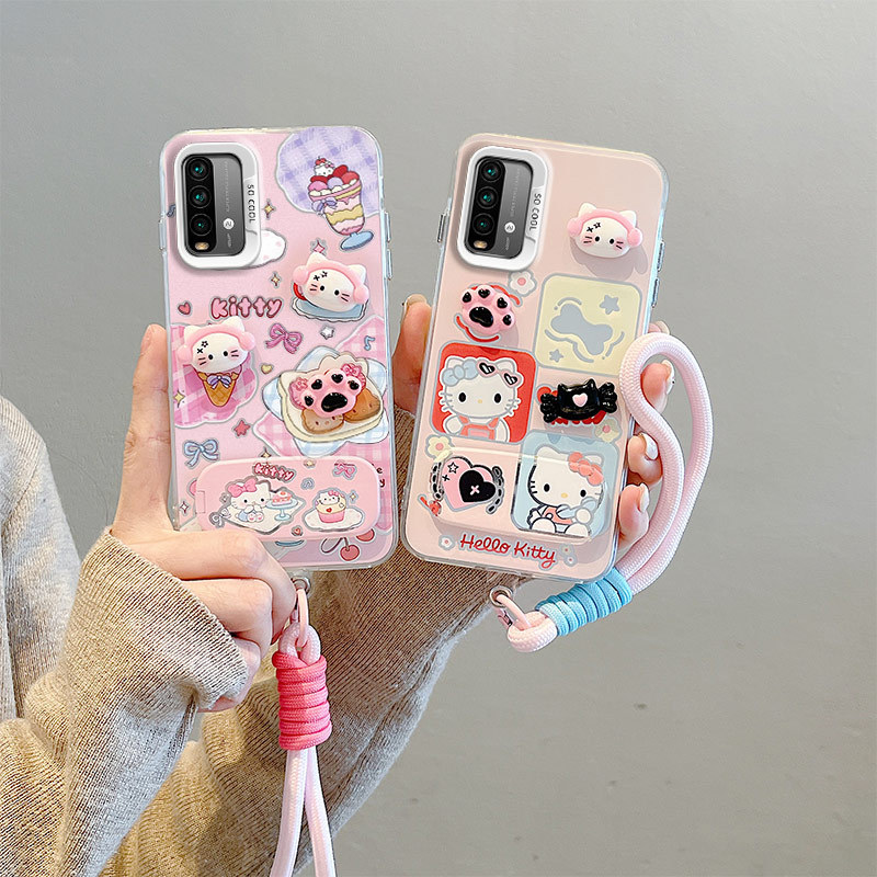 Redmi 9T เคส For Redmi เคสติดตั้งวงเล็บกระจก 3D ตุ๊กตา hard เคสโทรศัพท์ BB-CYJZ