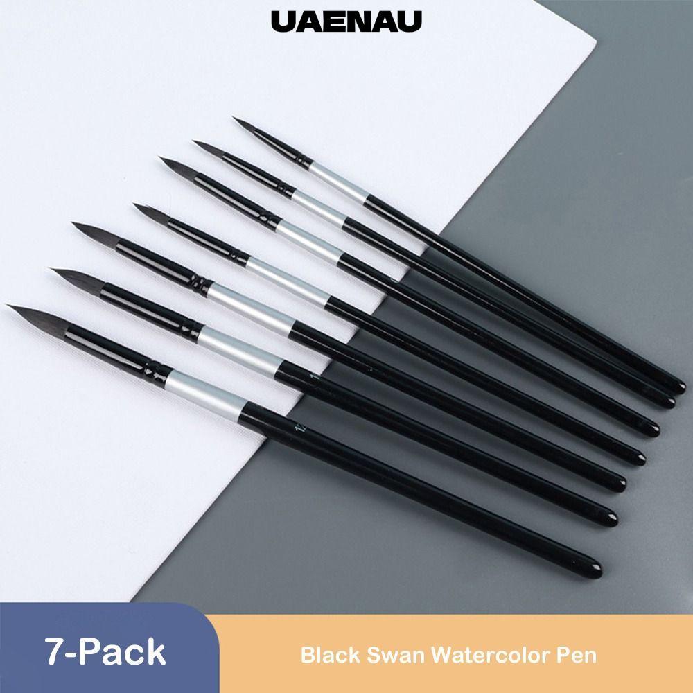 UAENAU 7 ชิ้น/เซ็ตแปรงสีน้ํา,กระรอกผมขนแปรงเริ่มต้นศิลปินชุด Gouache จิตรกรรมปากกา, Professional รอบ/Pointed เคล็ดลับแปรงทาสีชุด Art Class