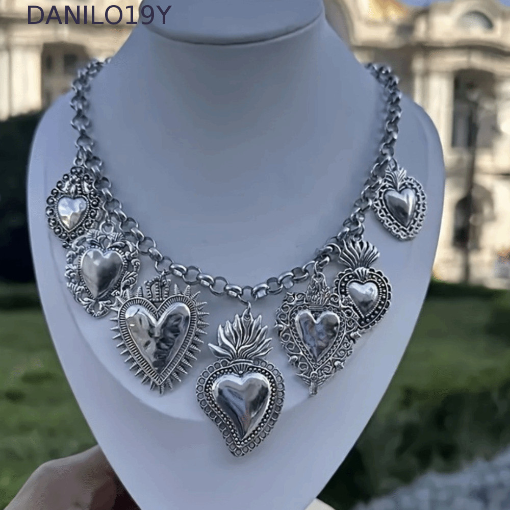 DANILO19Y Charm สร้อยคอ, เกินจริง Creative Chain สร้อยคอ, Y2K Choker ขนาดใหญ่ Vintage ผู้หญิงคอเครื่