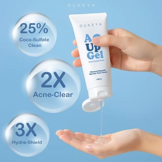 OUKEYA AC UP GELโอกิยะ แอค อัพ เจล เจลล้างหน้า สูตรอ่อนโยน สำหรับคนเป็นสิว ผิวมันง่าย ทำความสะอาดผิวหน้า หน้าไม่แห้งตึง