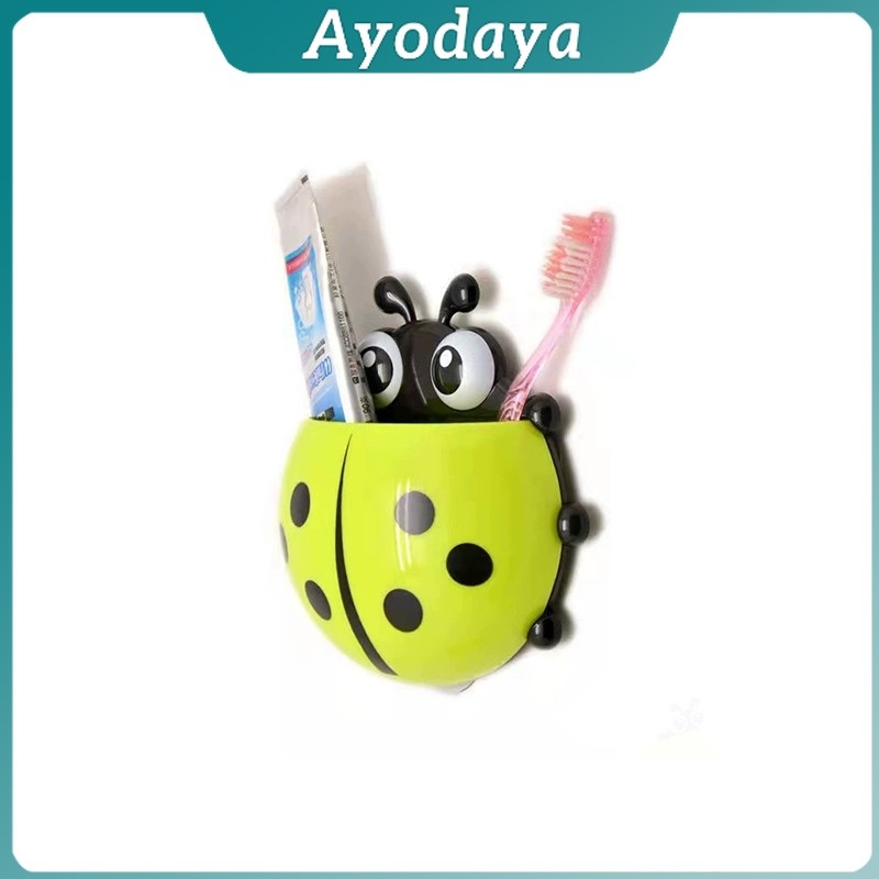Ayo ที่เก็บแปรงสีฟัน ที่วางแปรงสีฟันลายเต่าทอง การออกแบบติดผนังแบบไม่มีรูพรุน toothbrush holder - รูปที่ 7