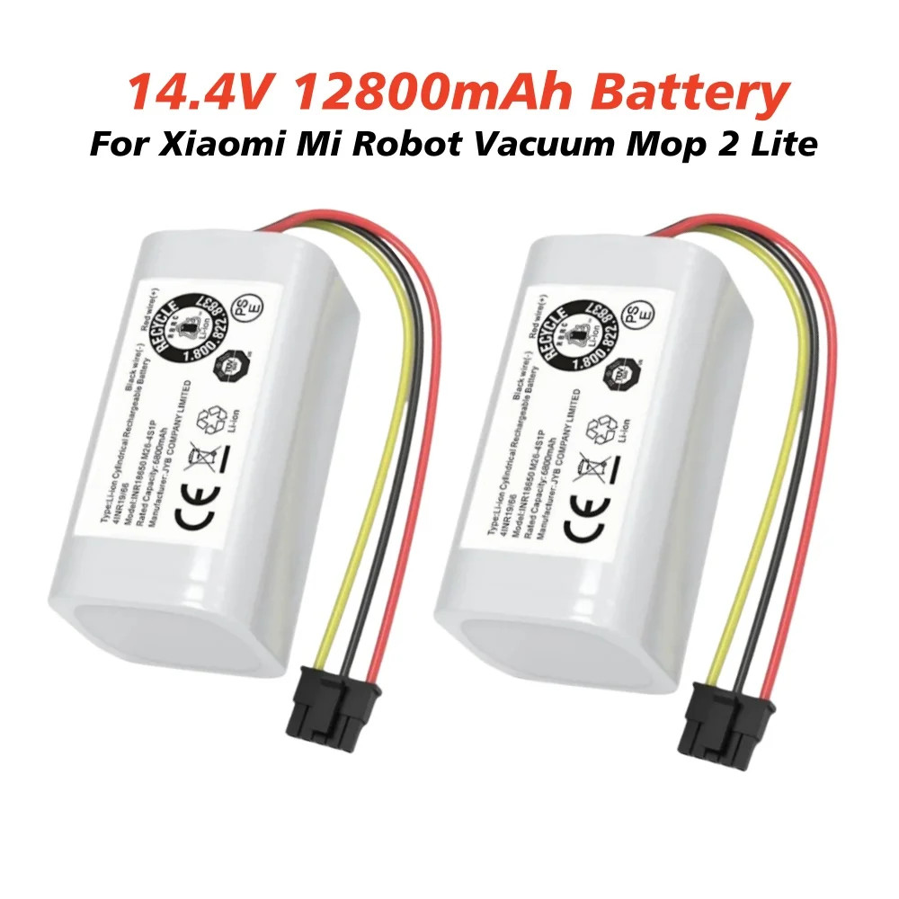 100% ใหม่ 14.4V แบตเตอรี่ Li-ion แบบชาร์จไฟได้สําหรับ Xiaomi Mijia Mi Robot Vacuum Mop 2 Lite MJSTL