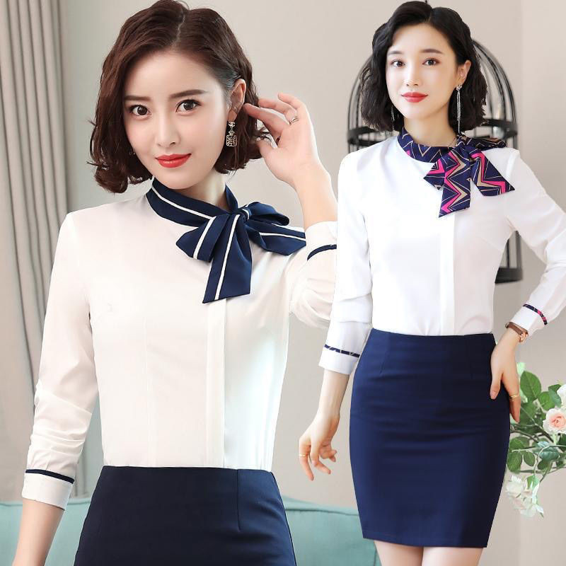 เสื้อเชิ้ตแขนยาวสำหรับผู้หญิง แบบเกาหลี ลายพิมพ์สวยงาม ใส่ได้ทุกฤดูกาล