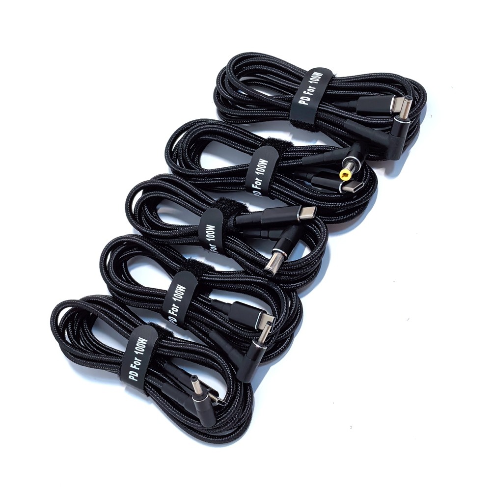 100W USB Type-C PD ถึง 4.5x3.0/7.4x5.0/5.5x2.5/11.0x4.5/4.0x1.7 DC แจ็คอะแดปเตอร์สายชาร์จสําหรับแล็ป