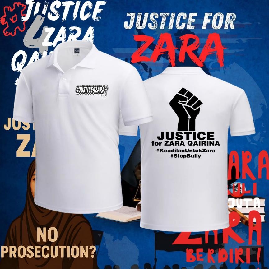 Justice For Zara Qairina STOPBULLING Cotton เสื้อโปโล Unisex 2025 09