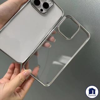 การชุบที่หรูหราเคสใสเรียบง่ายเข้ากันได้สำหรับ IPhone 16 17 11 15 13 14 12 Pro Max XR 7 8 Plus X XS SE 2020 15 14Plus