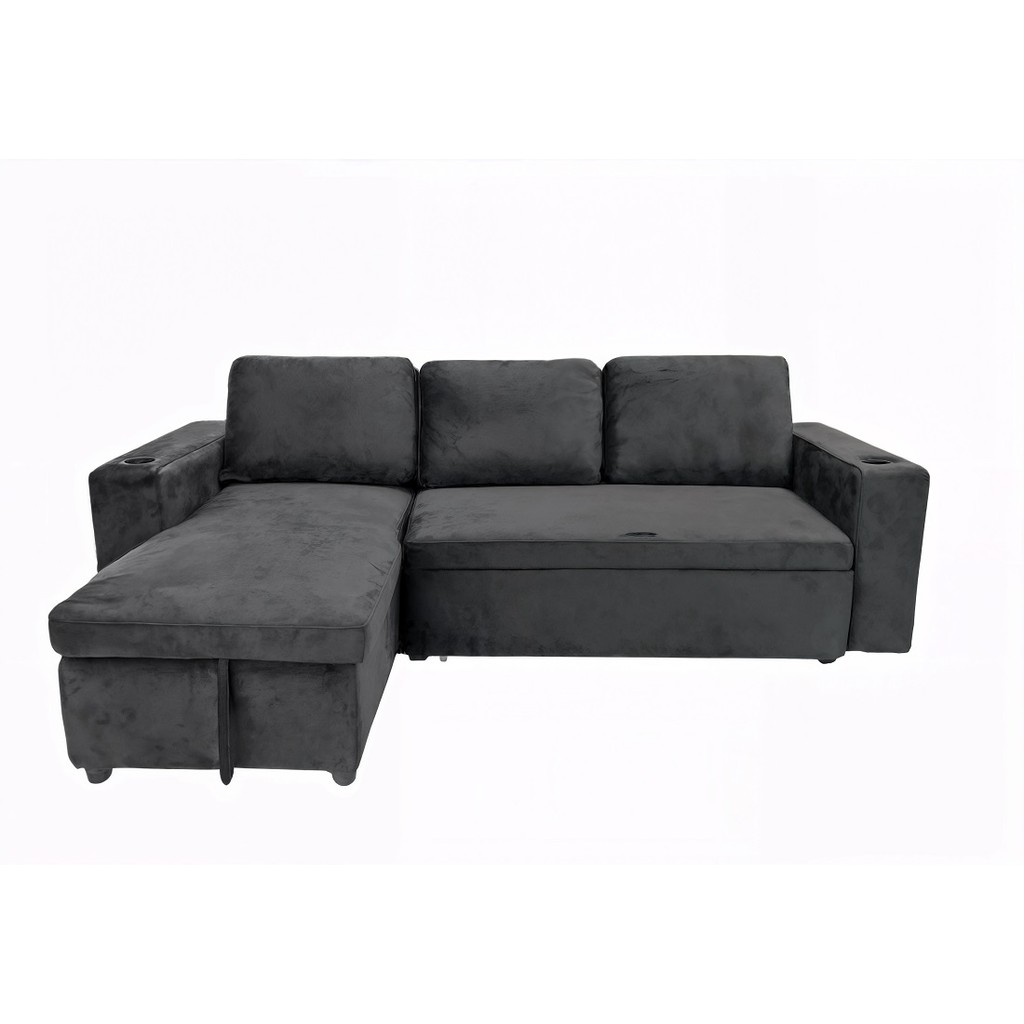 SB Design Square LET S PAWS โซฟาเข้ามุม 2 ที่นั่ง รุ่น HIDEYOSI 2S/GRAPHITE มุมซ้าย