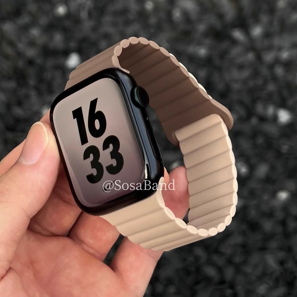 ใหม่คู่สีแม่เหล็กที่แข็งแกร่งสายนาฬิกาซิลิโคนวงสําหรับ แอปเปิล ดู ส10/9/8/7/6/5/4/3 กับ2 พิเศษ ระบายอากาศเปลี่ยนสายสําหรับ ฉันดู 49 46 45 44 42 41 40 38 ผู