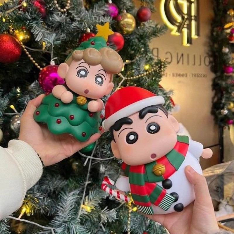 เครื่องประดับตั้งโต๊ะคริสต์มาส Crayon Shin-Chan ตัวเลขเด็ก Xmas ของขวัญ
