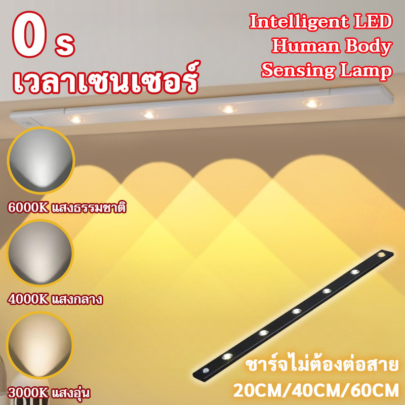 ไฟส่องสว่าง LED อัจฉริยะ ไฟเซนเซอร์ตรวจจับการเคลื่อนไหวสำหรับใช้ในบ้าน ไฟแถบติดผนังสำหรับตู้แสดงไวน์และตู้โชว์