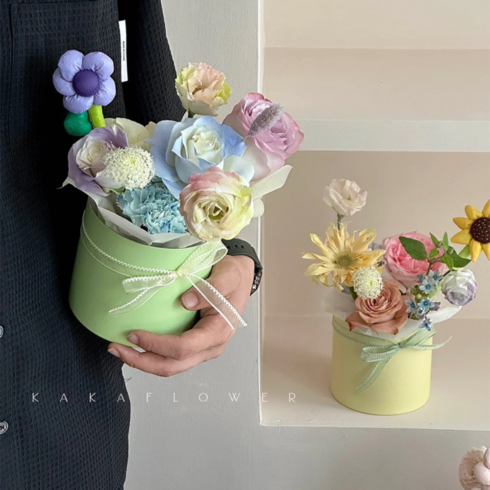 กล่องหรูหราดอกไม้สดดอกไม้จริงกล่องของขวัญที่มีสีสันจัดสําหรับตกแต่งงานแต่งงานของขวัญอาชีพพิเศษให้ - รูปที่ 5