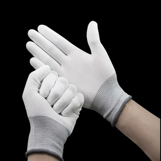 MAUF ถุงมือ pu เคลือบเต็มฝ่ามือ🧤พ็คละ ถุงมือผ้าไนล่อนเคลือบ PU เต็มฝามือ นุ่ม กระชับมือ