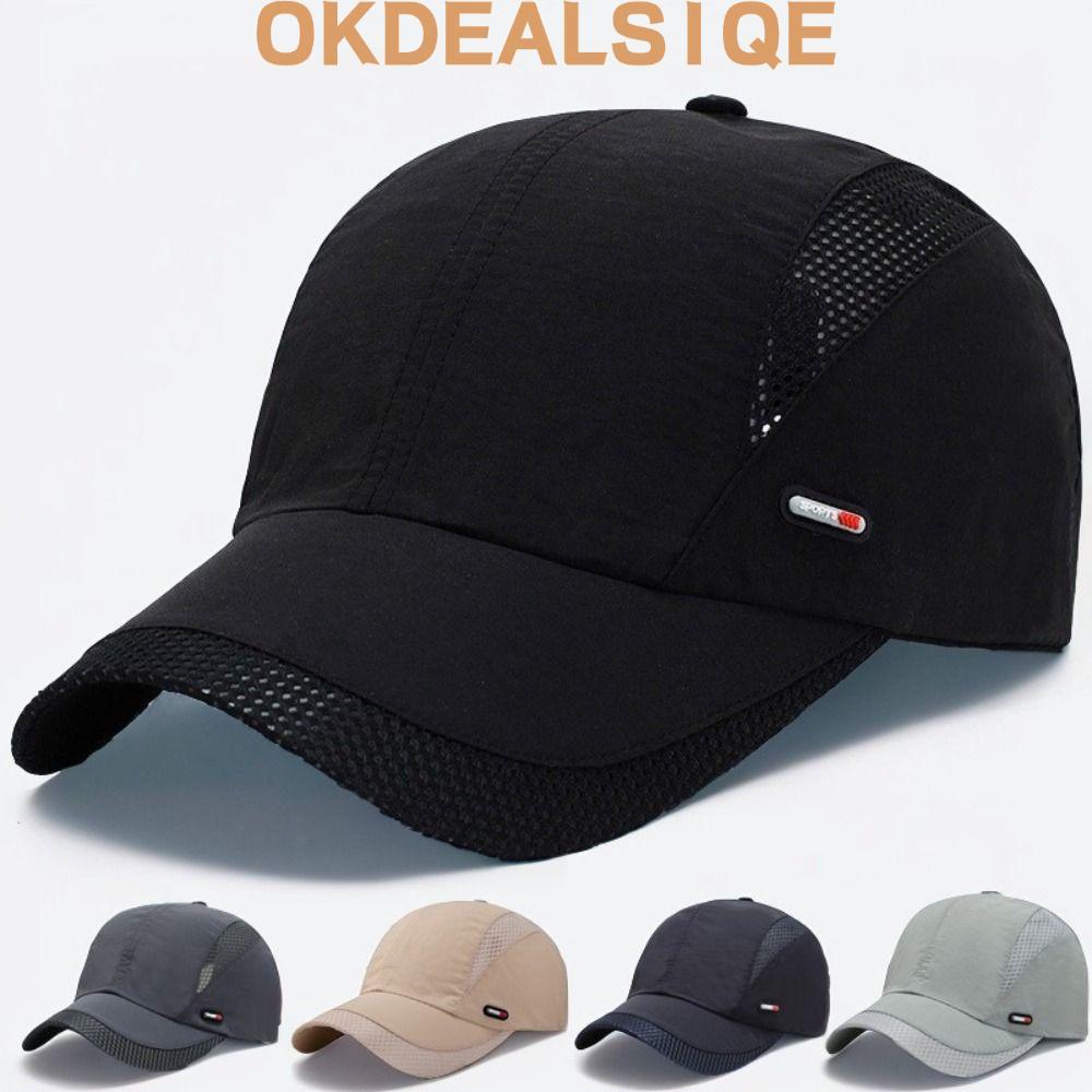 หมวกเบสบอล OKDEALS1QE, หมวกแห้งเร็วพักความชื้น, หมวกกันแดดแบบปรับได้