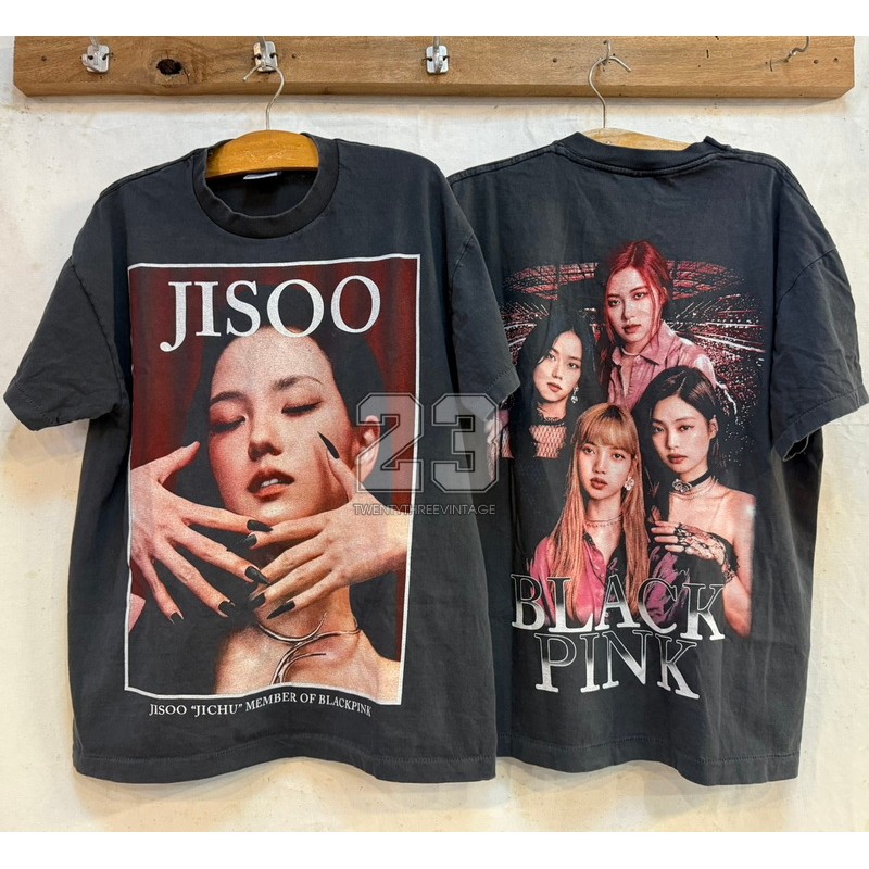 [ 23 ] JISOO BLACKPINK Bio Washed เสื้อวินเทจ เสื้อทัวร์ KPOP  vintage shirt