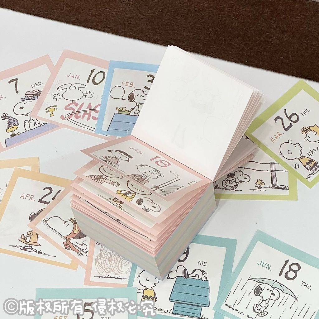 【rtrg9806.th】 小红书史努比mini日历每天一页可撕桌历台历素材日记本Little Red Book Snoopy mini calendar 【0525QABD231xJ】
