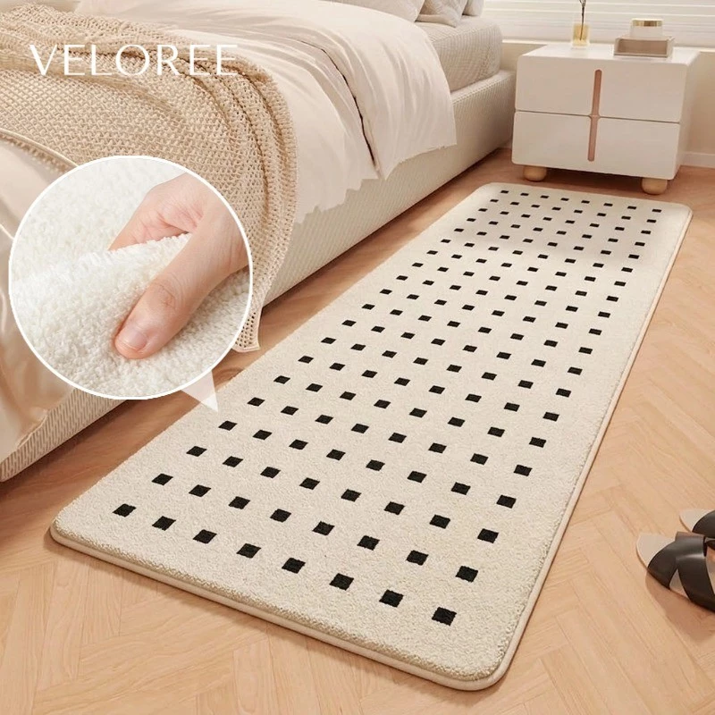 VELOREE พรมปูพื้นห้องนอน พรม ตกแต่งห้องนอน พรมยาว ทำจากวัสดุแคชเมียร์เทียม หนานุ่ม พรมมินิมอล 120/160 ซม.