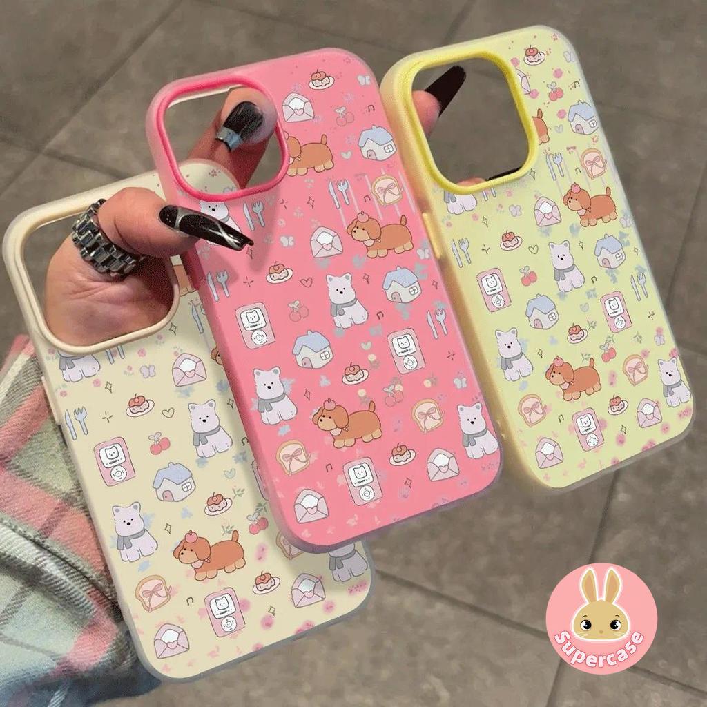 การ์ตูนสุนัขขนมสีทึบเคสโทรศัพท์สําหรับOPPO Reno 8T 8 7 Lite 7 Pro 8Z 7Z 6Z 6 Lite 5 4 Lite 5K 5Z 5F 