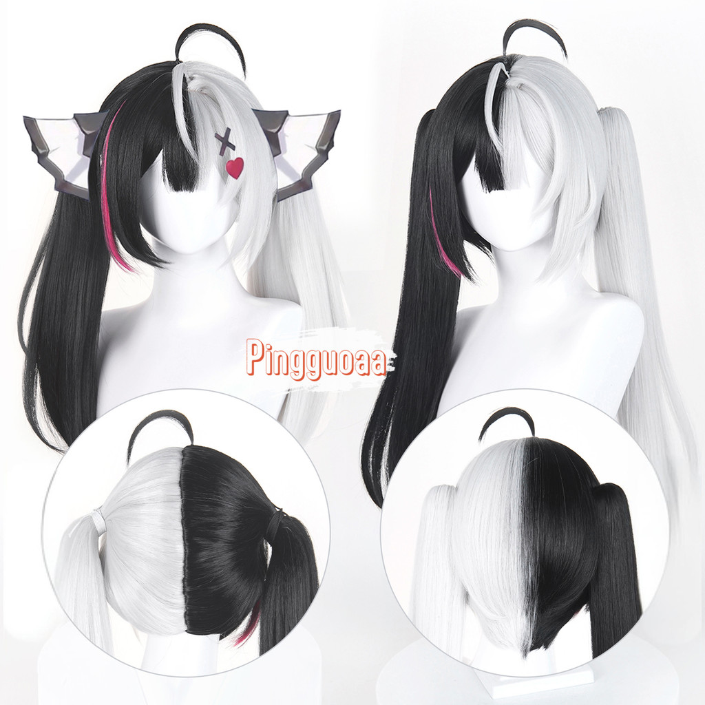 ไม่เคยเป็นนิรันดร์‌ NTE Lacrimosa คอสเพลย์วิกผมสีดําเงินสีขาวผสมวิกผมอะนิเมะวิกผมสังเคราะห์ทนความร้อ
