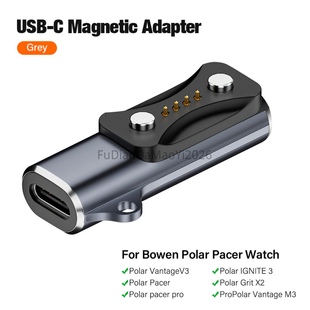 FDDO USB-C ถึงแม่เหล็กสายชาร์จอะแดปเตอร์สําหรับ Polar Pacer/Pacer Pro/Ignite 3/Vantage V3/Vantage M3