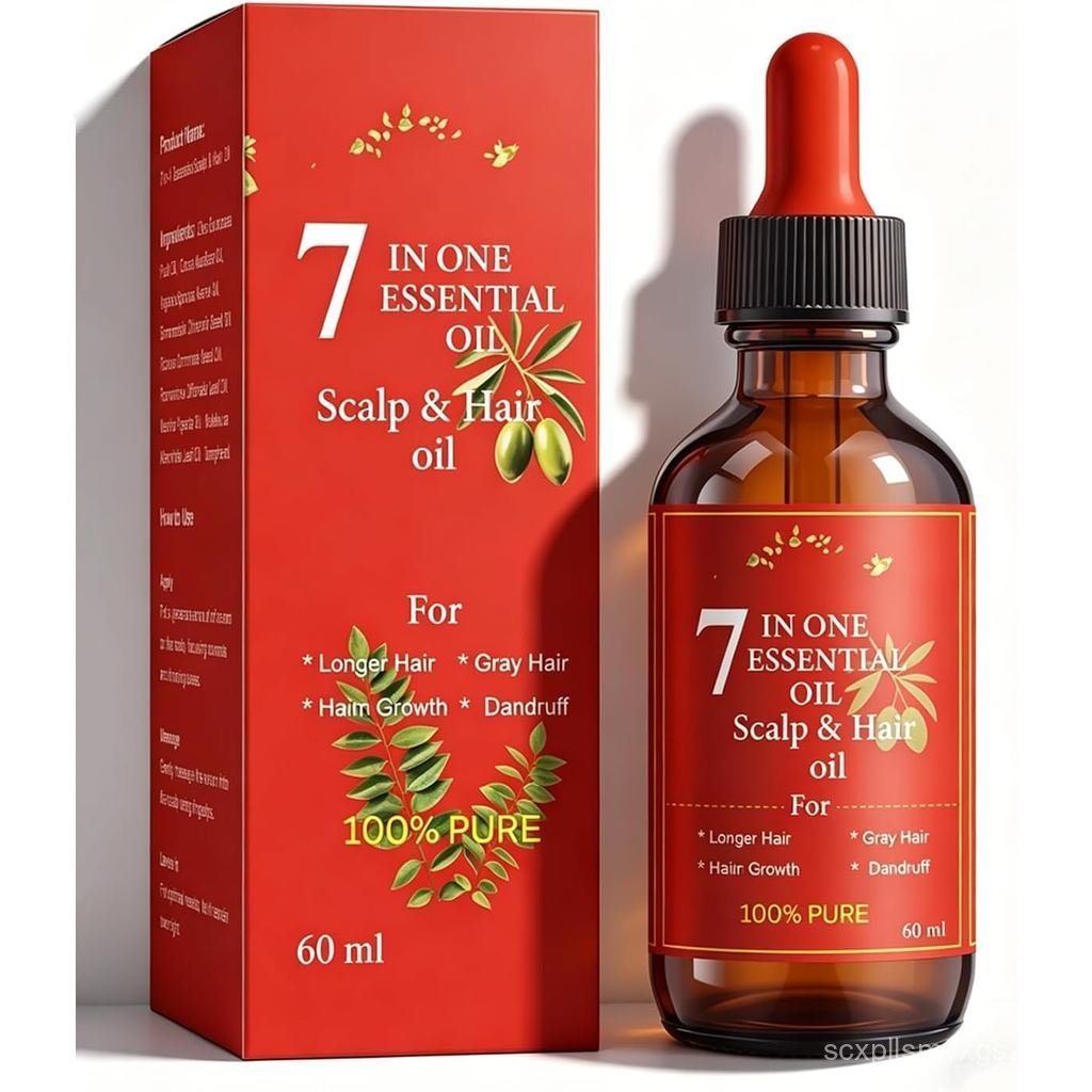 Halora Hair Growth Oil - Halora Hair Grow 7 One Essential Scalp & Hair, Olive Oil สําหรับผมบาง, บําร