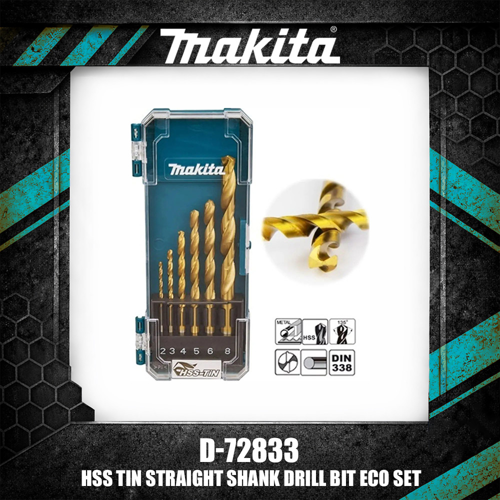 Makita D-72833/D-72855 ชุดดอกสว่านโลหะ HSS-TiN