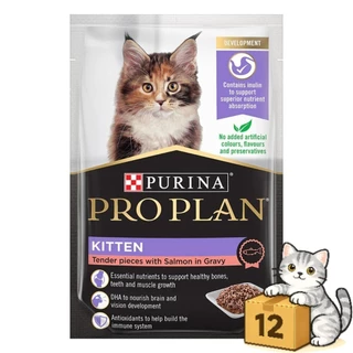 ( ยกโหล 12 ซอง ) Proplan โปรแพลน อาหารเปียกแมว ครบทุกสูตร สำหรับแมวทุกวัย เปียกแมว แบบซอง 85g