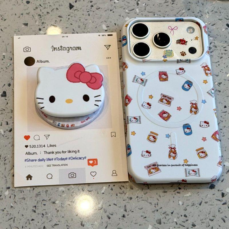 Full-screen Star & Jar Cat Magnetic Kickstand Case, Cute กันกระแทก Girly Cover for iPhone 17 Pro Max, 17 Pro, 16 Pro, 14 Pro Max, 15