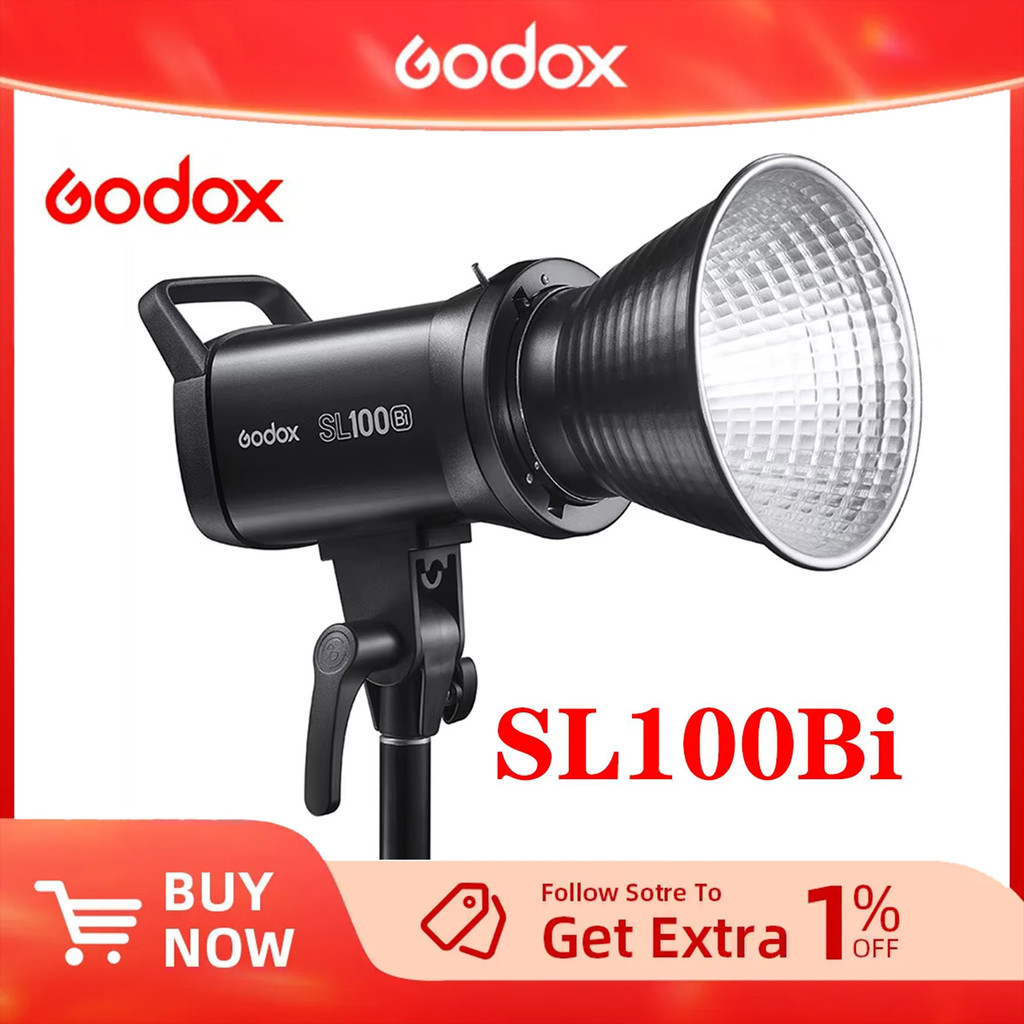 Godox SL100Bi 100W LED Video Light 2800-6500K สีขาว/สีเหลืองสลับแผง LCD ต่อเนื่องเอาต์พุต Bowens Mou