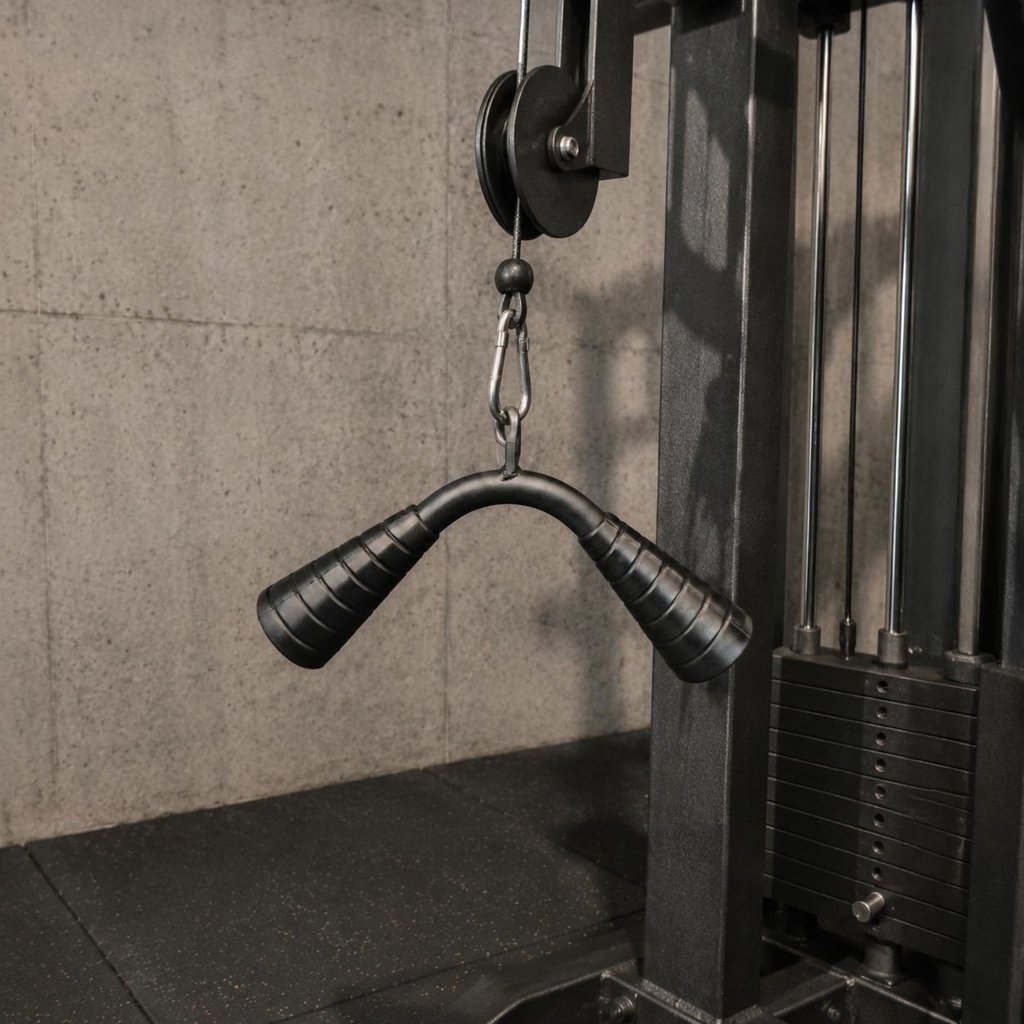V สายจับ Ribbed Grip V Bar สิ่งที่แนบมา Triceps Pressdown Handle สีดําอุปกรณ์เสริมยิมอเนกประสงค์