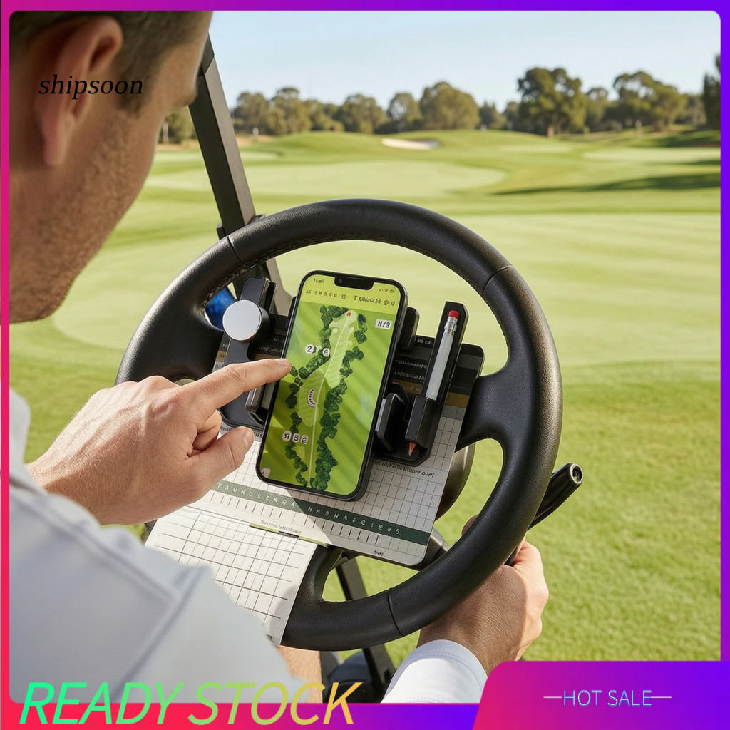SN Golf Cart Phone Holder Secure Golf Cart Phone Clip 1 หรือ 2 ชิ้น Universal Golf Cart พวงมาลัยที่ว
