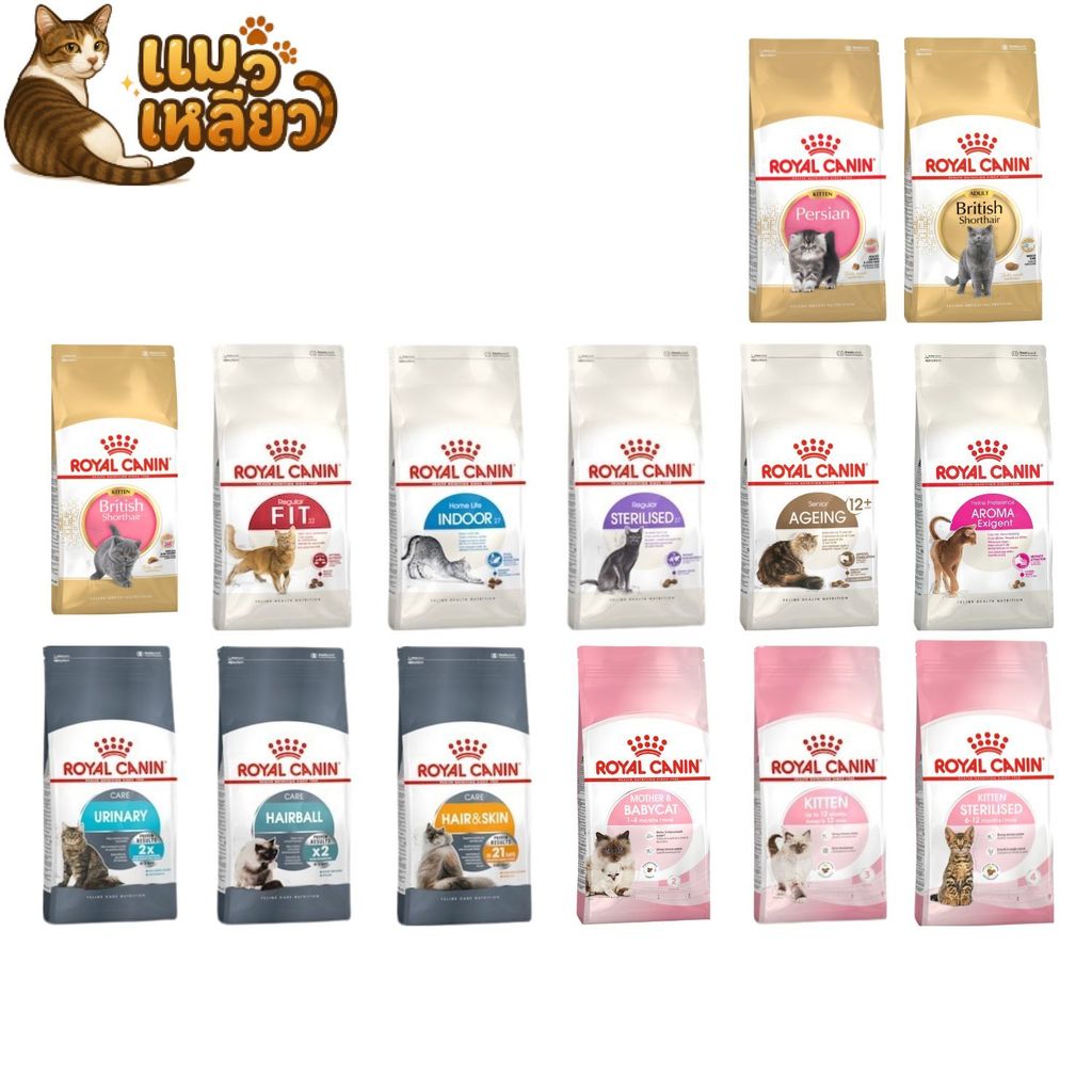 Royal Canin โรยัล คานิน อาหารเม็ดแมว สำหรับลูกแมวและแมวโต รวมสูตรยอดนิยม เม็ดแมว ขนาดถุง 2 กิโลกรัม