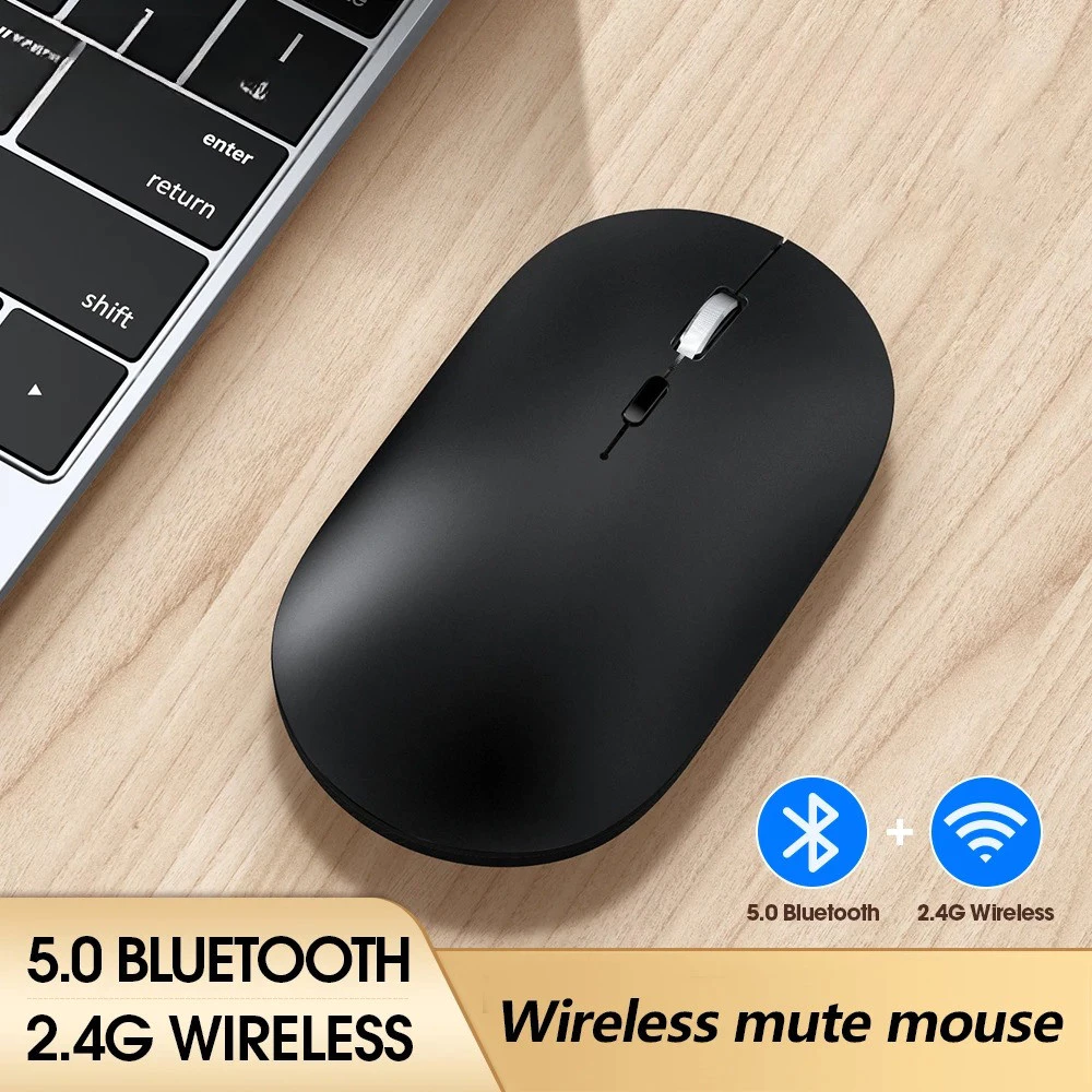 เมาส์ไร้สาย 2.4G บลูทูธ แบบชาร์จสองโหมด ปุ่มเงียบ สำหรับพีซี แล็ปท็อป แท็บเล็ต thumbnail 3