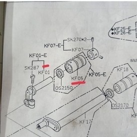 MESIN KF01 + KF05 Siruba F700 Overlock เพลาเครื่องและบูช
