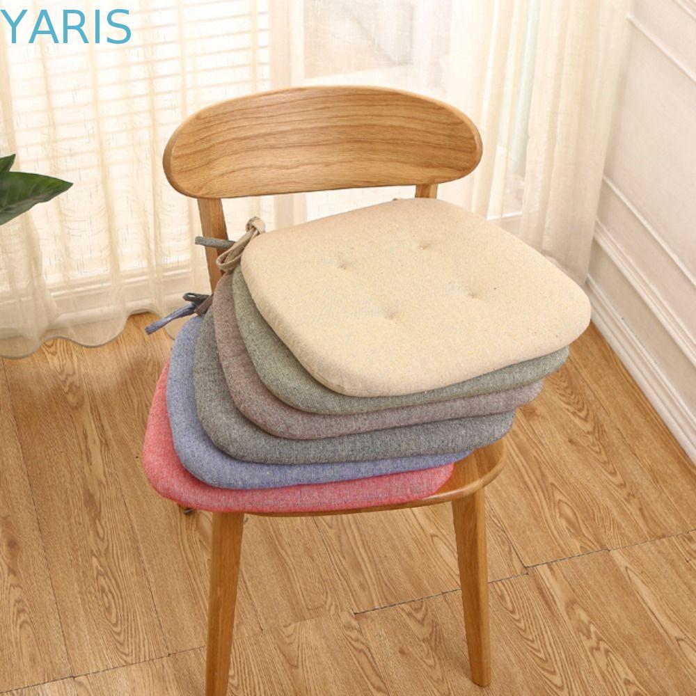 YARIS เบาะเก้าอี้ Soft Warm สีทึบผ้าฝ้าย-ramie Office Home เก้าอี้ Pad