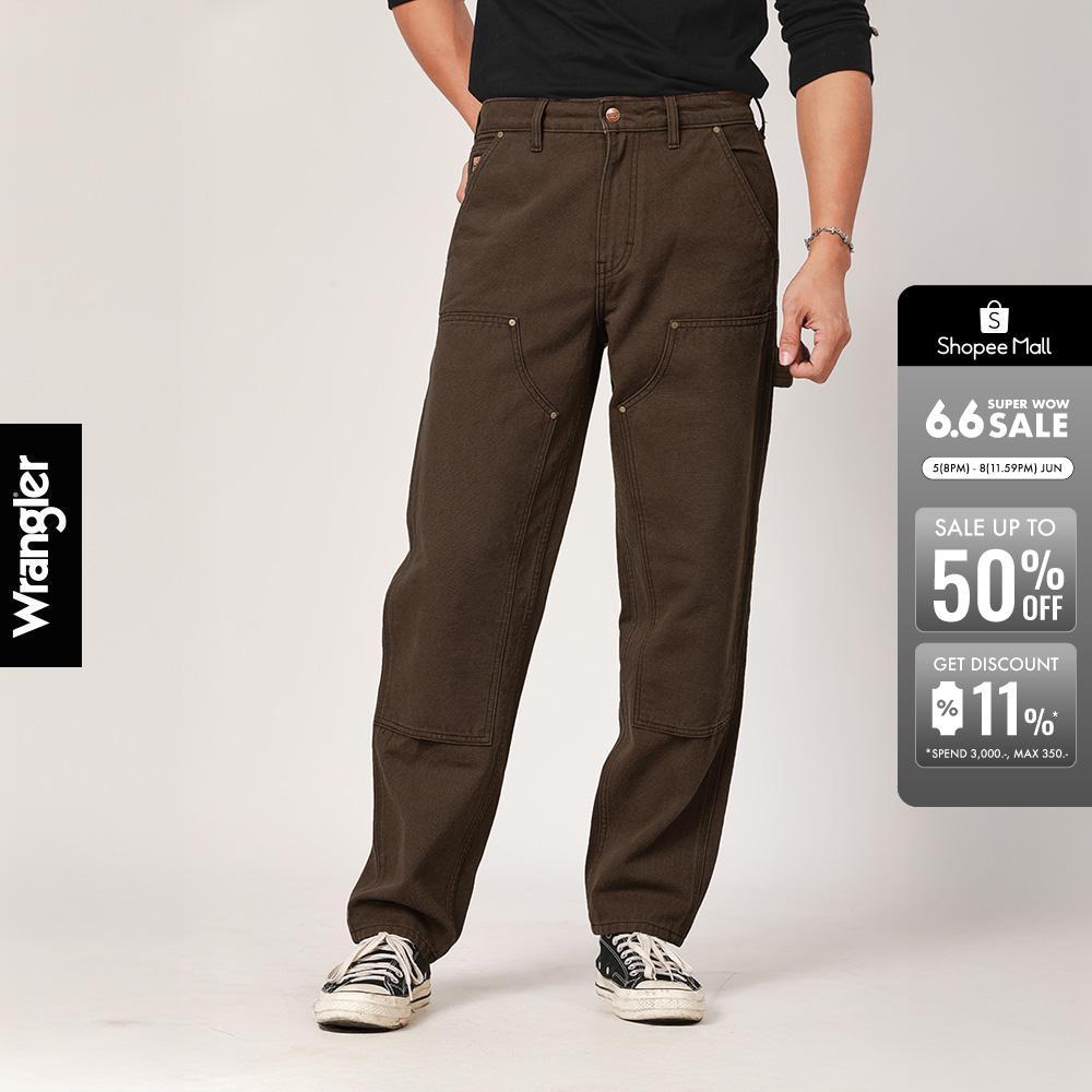WRANGLER กางเกงขายาวผู้ชาย คอลเลคชั่น Biker Look เอวกลาง ทรงตรง รุ่น WR F325MDKWN15 สีน้ำตาล