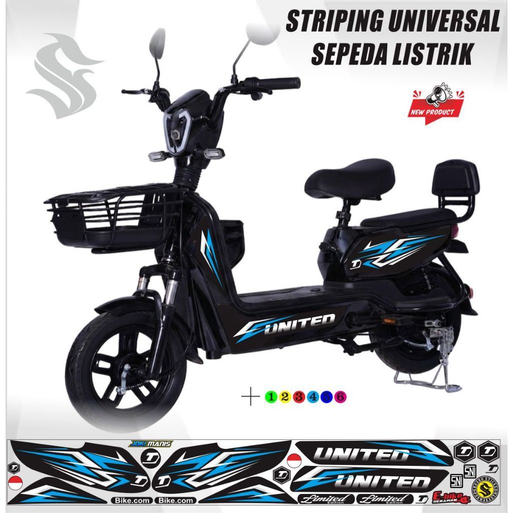 ELECTRIC BIKE STRIPING STICKER VARIATION / ELECTRIC BIKE STICKER VARIATION UNIVERSAL BIKE STICKER