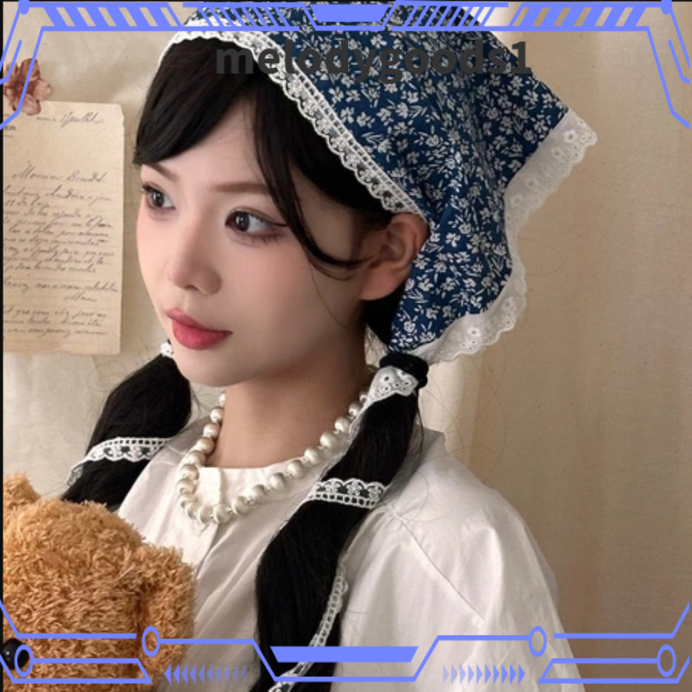 MELODYGOODS ผ้าพันคอลูกไม้,อ่อนโยนหวานHeadscarf,เกาหลี Photo Props หลากสี Photoอุปกรณ์เสริมผมแถบคาดศีรษะTurbanผู้หญิง
