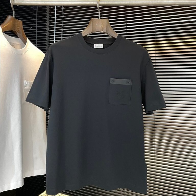 Moncler2026 Moncler 2026 คลาสสิกรอบคอแขนสั้นเสื้อยืดผู้ชายผู้หญิงสไตล์แฟชั่นหนา Impervious ผ้าฝ้าย 1
