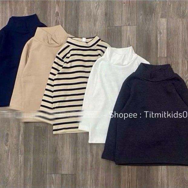 Mu.ji เสื้อระบายความร้อนคอ 3 นิ้วสําหรับเด็กชายและเด็กหญิง surplus ของแท้ 80-130