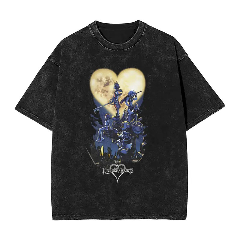 เสื้อยืดผู้ชาย Kingdom Hearts เสื้อยืดลำลอง แขนสั้น คอกลม ผ้าฝ้าย 100% ไอเดียของขวัญ เสื้อผ้า