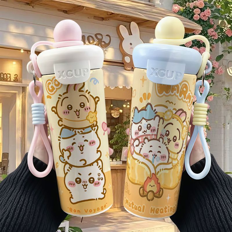 Chiikawa/Usagi/Hachiware/Jiyi น้อยแปด Usagi สแตนเลสลอยฟางกระติกน้ําร้อนถ้วย/deuz