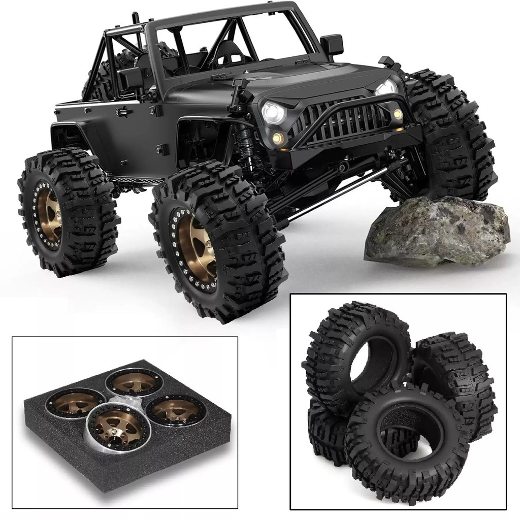 1.9 Crawler ยางและล้อยางนุ่ม Tyre ใช้งานร่วมกับ 1/12 MJX HYPER GO H12Y H12P MN128 1/10 Axial D90 MN-
