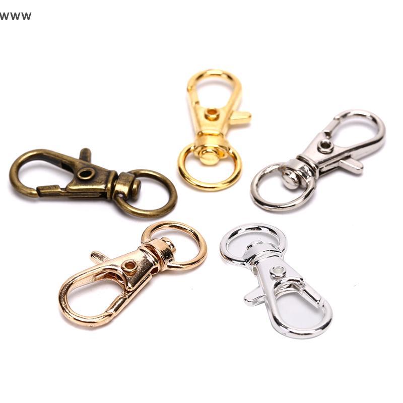 COD คลิปหมุนได้10ชิ้นตะขอเกี่ยวก้ามปูตะขอพวงกุญแจแบบ DIY การค้นหาเครื่องประดับ