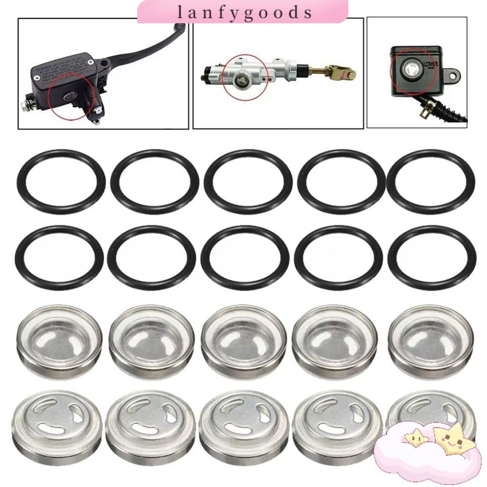 LANFYGOODS 1 ชิ้นปั๊มเบรคกระจกน้ํามัน,เบรค Master กระบอกปะเก็นสกปรก Reservoir Sight Glass, Universal 12 มม.18 มม.ด้านบน/ด้านหลังเบรคปั๊มอะไหล่รถจักรยานยนต์