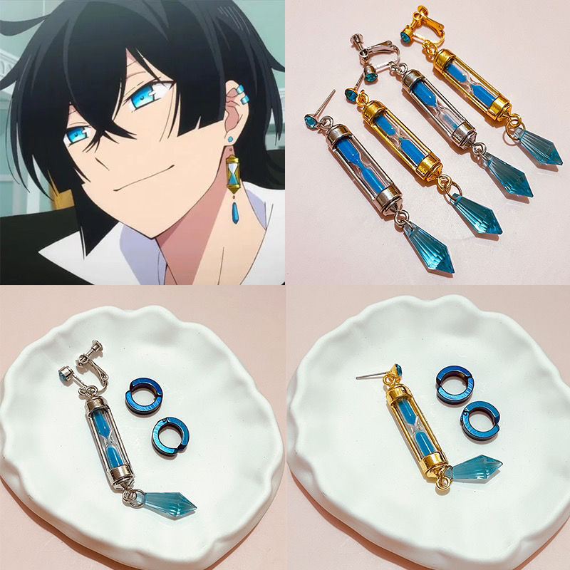 อะนิเมะ Vanitas Notes สไตล์เดียวกันนาฬิกาทรายคลิปหู Vanitas หูกระดุมแฟนคู่ cos ของขวัญวันเกิด
