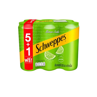 ชเวปส์ โซดากลิ่นมะนาว Schweppes Lime Soda 330ml. Pack6